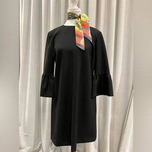 ZARA Black Shift Dress with frill sleeve - size M